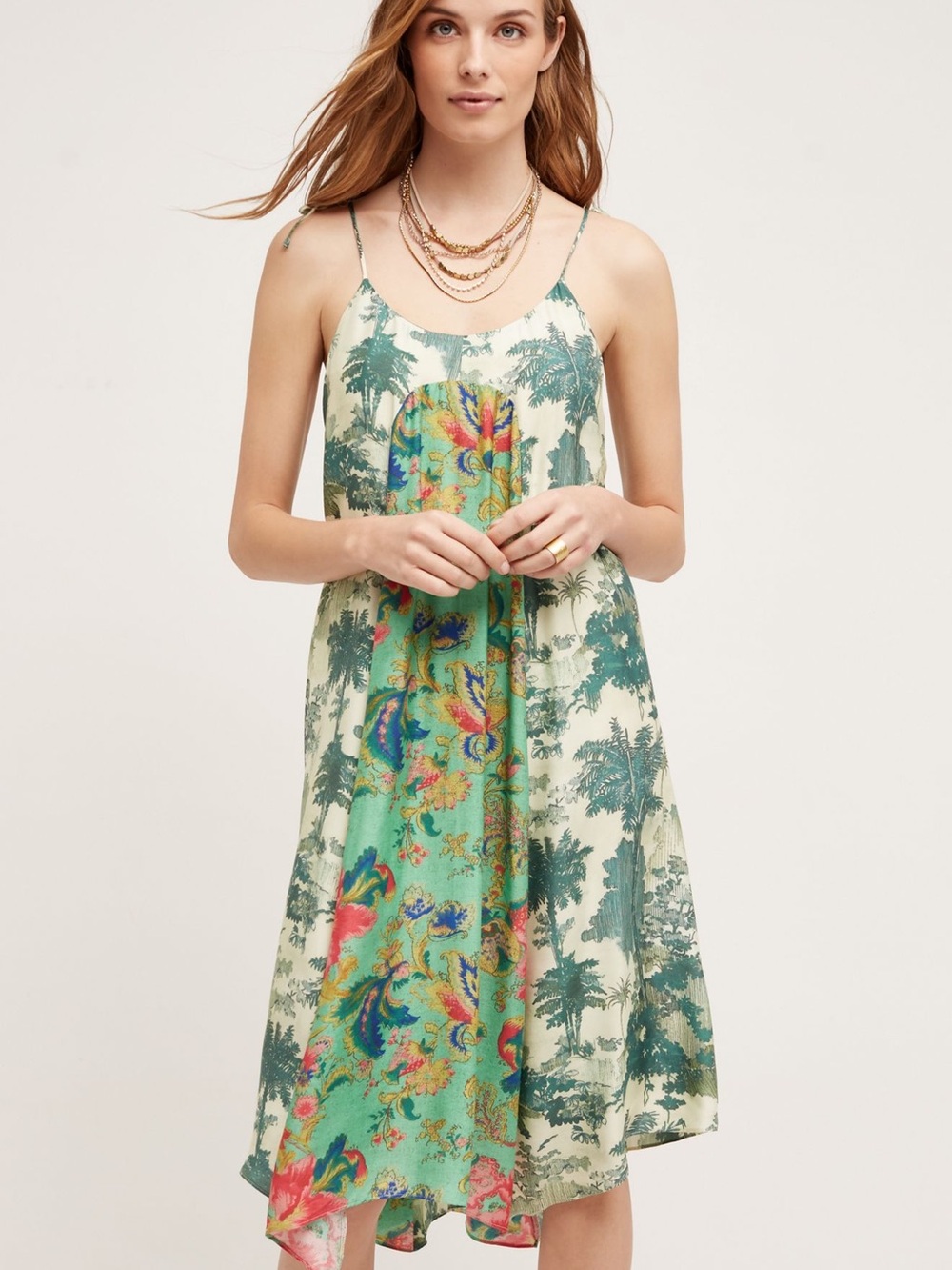 Maeve Anthropologie Santee Swing Blue Green Sz M